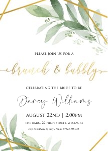 GG1 - Brunch & Bubbly Invite design preview