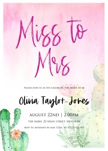 CF1 - Miss to Mrs Invite design preview