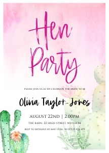 CF1 - Hen Party Invite design preview
