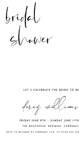 WL1 - Bridal Shower Invite design preview