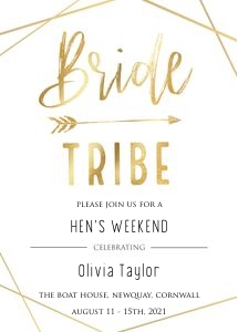 BT1 - Hen Weekend Invite Gold design preview