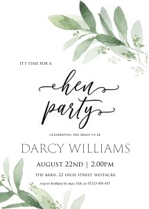 GLG - Hen Party Invite design preview