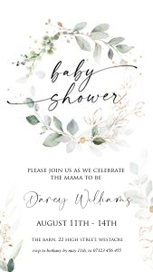 GL3 - Baby Wreath Invite Mobile design preview