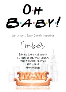 FR1 - Oh Baby Invite design preview