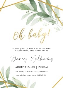 GE1 - Oh Baby Invite design preview