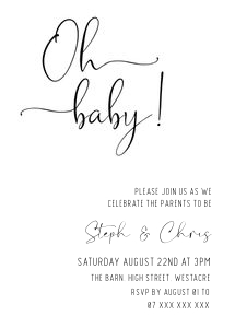 M1 - Oh Baby Invite design preview
