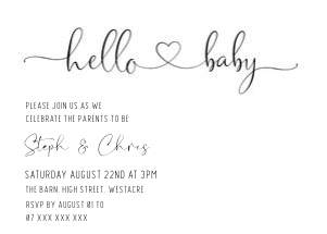 M1 - Hello Baby Invite design preview