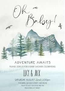 A1 - Oh Baby 5X7 Invite design preview