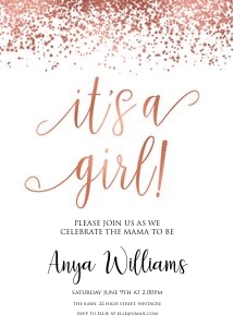 RG1 - Its A Girl Invite design preview