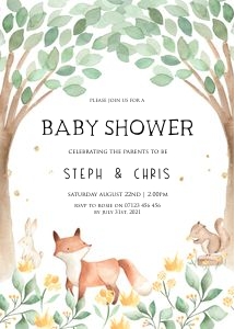 WA1 - Woodland Scene Invite design preview