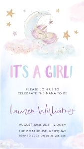 UN1 Its A Girl Mobile Invite design preview