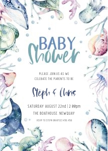 WH2 - Under The Sea Baby Shower 5X7 design preview