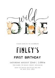 J4 - Wild One Invite 5x7 2 design preview