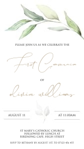 CL1 - First Communion Mobile Invite design preview