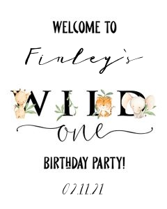 Wild One Welcome Sign Minimal design preview