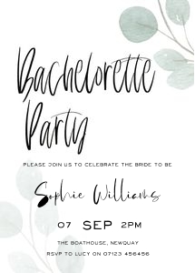 EV1 - Bachelorette Party Invite 5x7 design preview