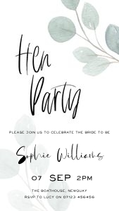 EV1 - Hen Party Invite Mobile design preview