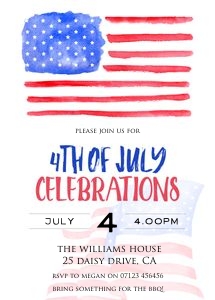 4th July Invite 5x7 design preview