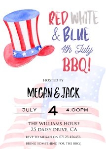 4th July Invite 5x7 2 design preview