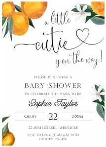 CO1 - Little Cutie Invite 5x7 design preview