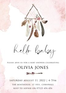 BO1 - Hello Baby Invitation 5x7 design preview