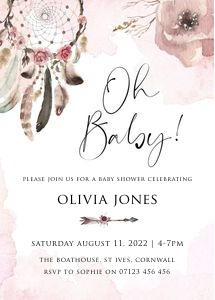 BO1 - Baby Shower Invitation 5x7 design preview