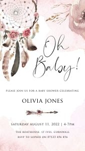 BO1 - Oh Baby Shower Invite Mobile design preview