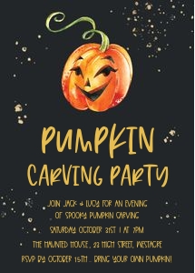 HW Gold Pumpkin Carving 5x7 design preview
