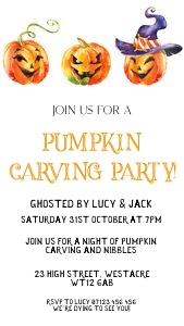 HW - Pumpkin Carving Party Mobile design preview
