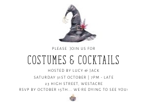 HW - Minimal Costumes & Cocktails 5x7 design preview
