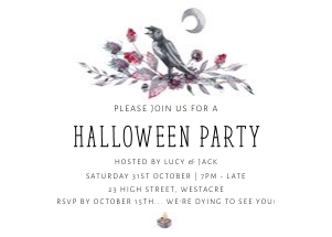 HW - Minimal Raven Halloween Party - 7x5 design preview