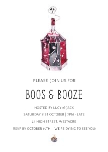 HW - Minimal Boos & Booze 5x7 design preview