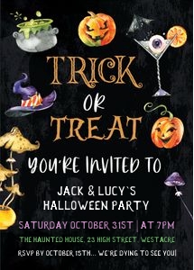 HW1 - Trick or Treat 5x7 design preview