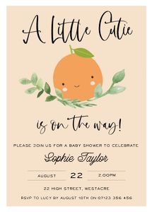 LC1 - Little Cutie Invite 5x7 design preview