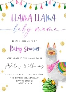 LM1 - Baby Shower Mama 5x7 design preview