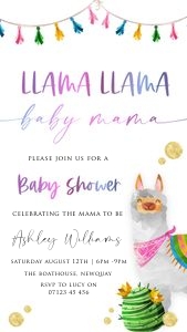 LM1 - Llama Mama Invite Mobile design preview