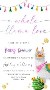 LM1 - Llama Love Mobile Invite design preview