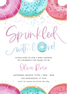 D1 - Sprinkle With Love Baby Shower Invite design preview