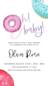 D1 - Oh Baby Shower Invite Mobile design preview