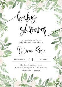 GL1 - Baby Shower Invite 5x7 design preview