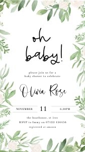 GL1 - Oh Baby Baby Shower Invite Mobile design preview