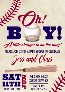 BB15 - Oh Boy Baby Shower Invite 5x7 design preview