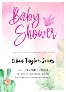 C1 - Baby Shower Invite 5x7 design preview