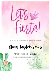 C1 - Fiesta Baby Shower Invite 5x7 design preview