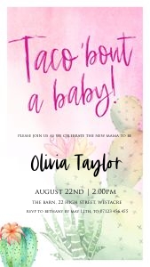 C1 - Taco Baby Shower Invite Mobile design preview