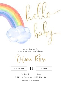 RB1 - Hello Baby Shower Invite 5x7 design preview