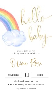 RB1 - Hello Baby Shower Invite Mobile design preview