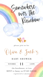 RB1 - Somewhere Over Baby Shower Invite design preview