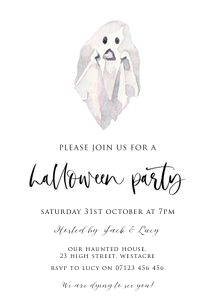 H1 - Ghost Halloween Invitation 5x7 design preview