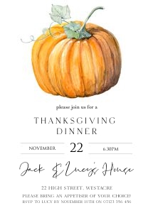 TG1 - Thanksgiving Orange Pumpkin 5x7 design preview